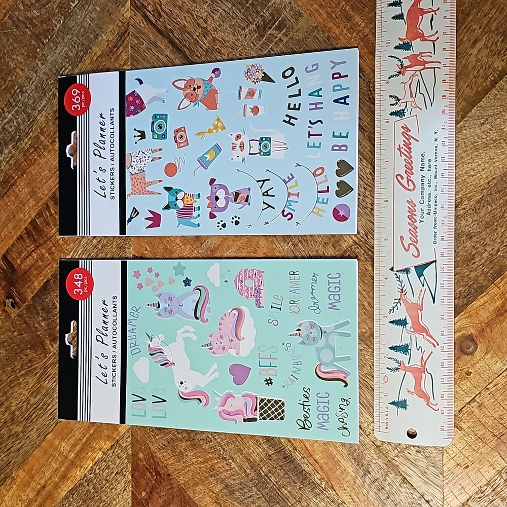 Let's Planner unicorn animal stickers books